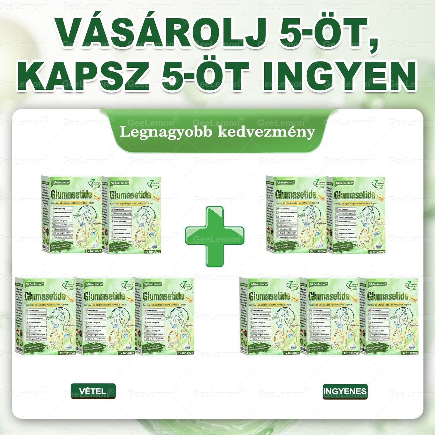 💕💕💕GeeLemon® Glumasetide 8az 1-ben Karcsú és EgészségesNano Mikrotűs Tapasz (Napi 1alkalom – látható változásakár 7 nap alatt) ✅ Elhízásra,bőrfeszesítésre,cukorbetegségre, alvásiapnoéra, ízületekre stb